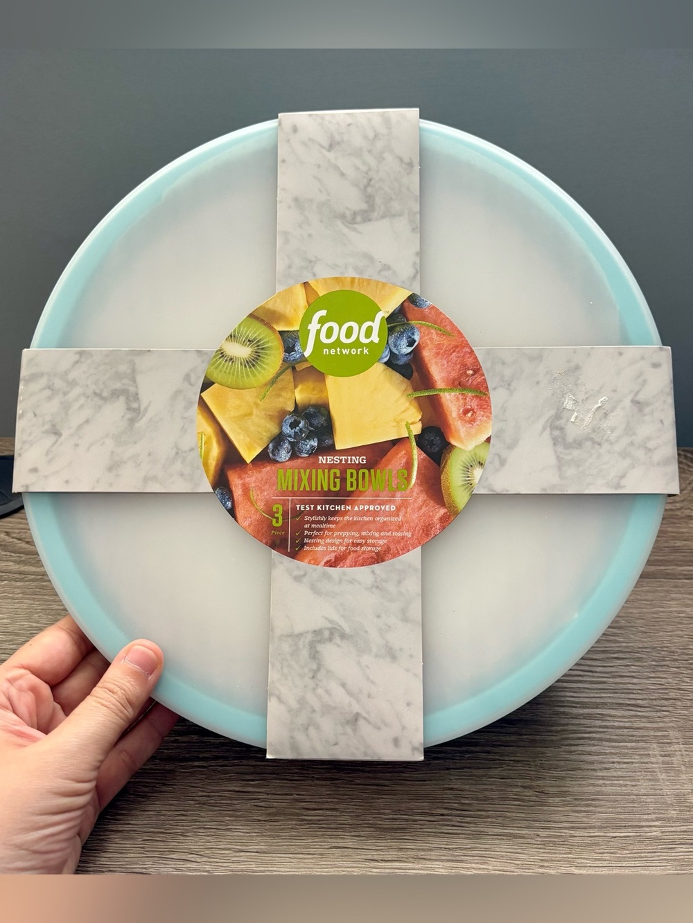 Food Network Melamine Nesting Mixing Bowls with Lids NEW red blue yellow